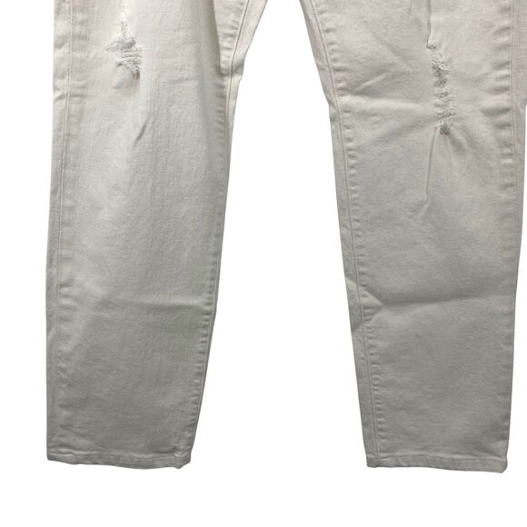 M Michael Kors Dillon Relaxed Ankle Jeans Women size 10 White Destressed Denim - Picture 3 of 14